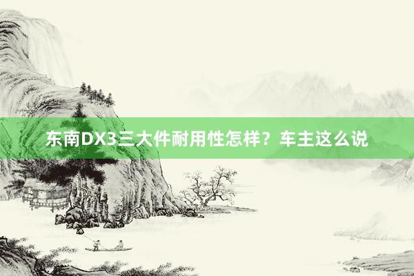 东南DX3三大件耐用性怎样？车主这么说