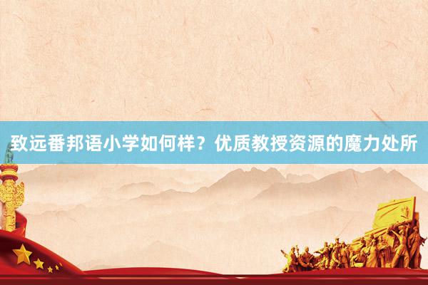致远番邦语小学如何样？优质教授资源的魔力处所