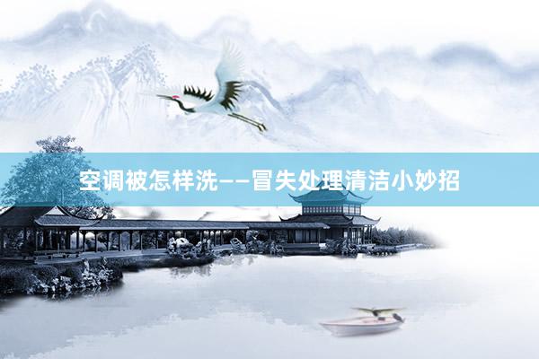 空调被怎样洗——冒失处理清洁小妙招